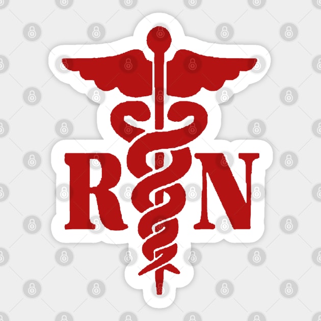 Registered Nurse R N Red Sticker by tfortwo